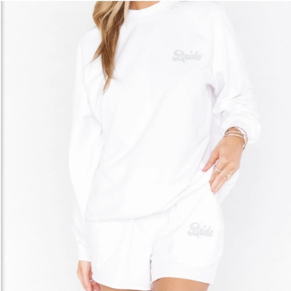 Show Me Your Mumu White Bride Bridal Sweatshirt Size L
